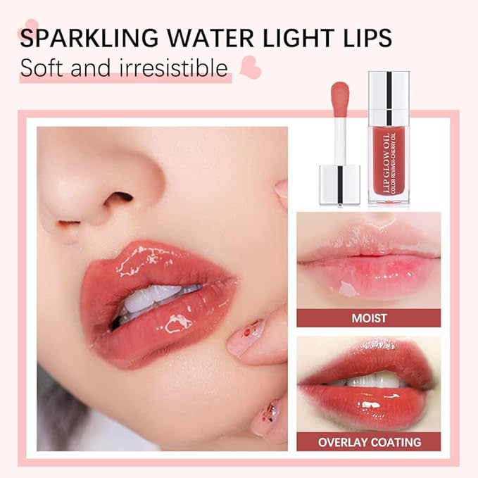 Hydrating Lip Glow Oil, Plumping Lip Gloss, Moisturizing Lip Oil Gloss, Transparent Moisturizing Lip Balm, Natural Lip Plumper, Lip Plumper Gloss Make Lips Fuller and Moisturizing
