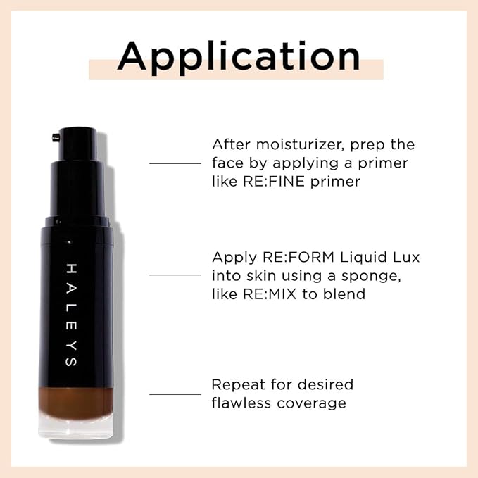 HALEYS RE:FORM Liquid Lux Foundation (8.75) Vegan, Cruelty-Free Long-Lasting Wear