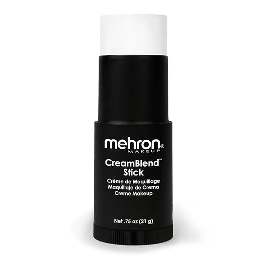 Mehron Makeup CreamBlend Stick | Face Paint, Body g) (White) 75 oz