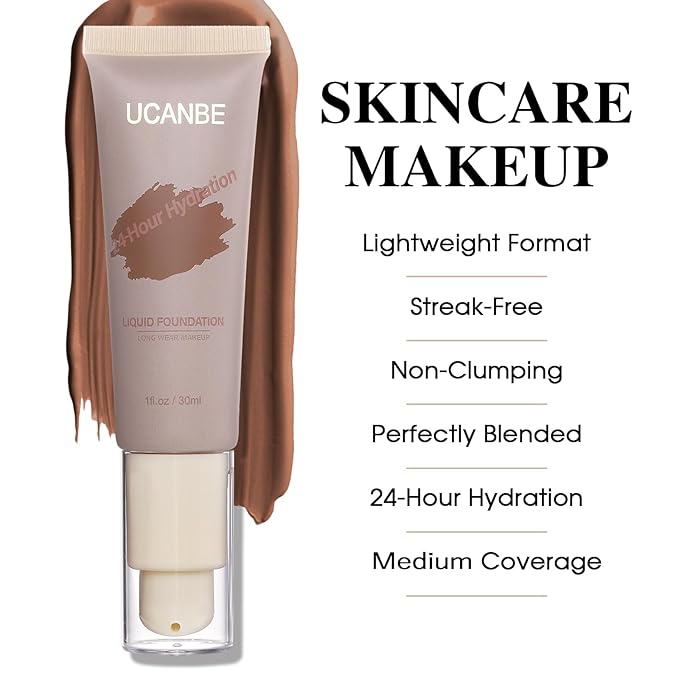 UCANBE Matte Liquid Foundation Makeup, Medium to Full fl. oz.