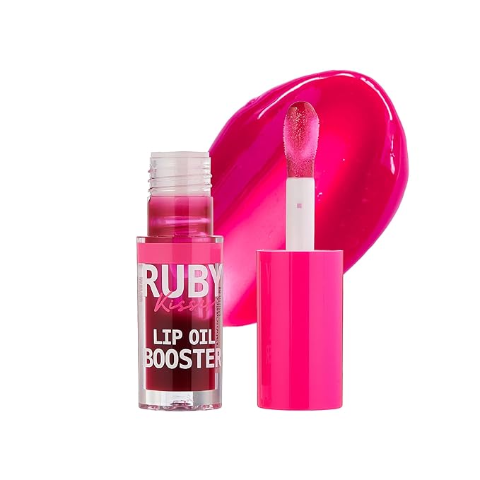 Ruby Kisses Lip Oil Booster, Hydrating Lip Gloss with Nourishing Natural Oil Blend, Jumbo Wand for Easy Application, Non-Sticky Formula