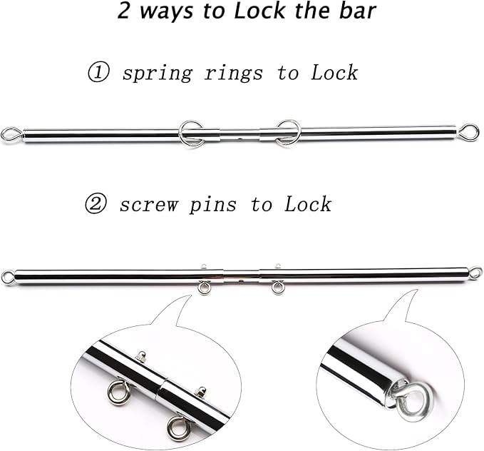 2pcs Silver Pilates Spreader Bar Kit Sports Aid