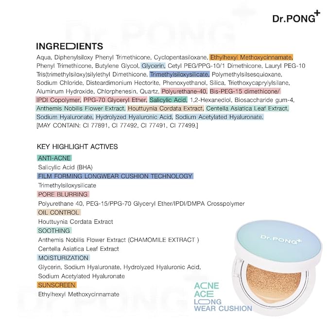 Dr.PONG ACNE ACE Longwear Cushion (Honey, 15) 15g