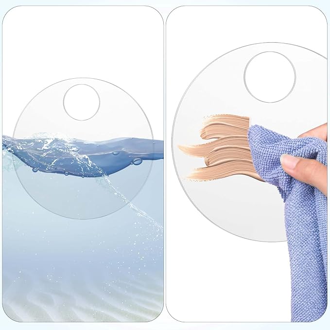 2PCS Makeup Mixing Palette with 2PCS Metal Spatula,