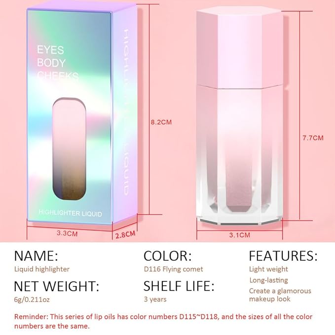 evpct Mermaid Pink Highlighter Makeup Liquid Blue Purple Palette Stick