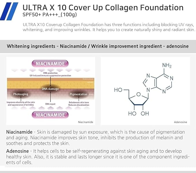 Enough Ultra X10 Cover Up Collagen Foundation, Hydrating 3.53oz