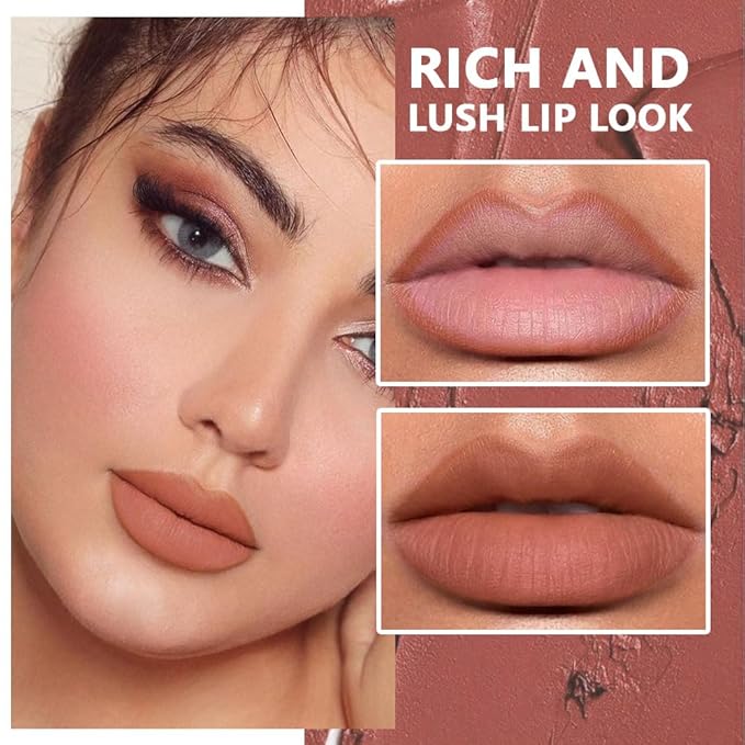 6-Color Velvet Matte Lipstick Pencils Pack for Lips Makeup, Ultra Smooth Creamy Hydrating, Long-Lasting High lmpact Color Soft Finish, Moisturized Lips (6Pcs Matte Lip pencils Set-A, Pack of 1)