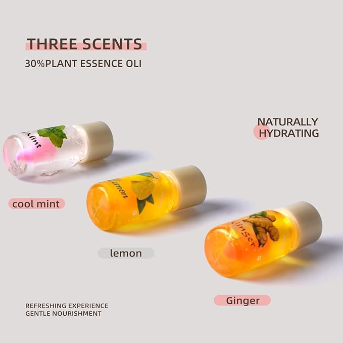 LAMUSELAND 3Pcs Mini Cute Lip Oil, Hydrating