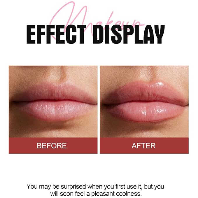 Lip Plumping Booster, Spicy Lip Lipstick, Lifter Gloss, Hydrating, Volumizes High-Shine Lip Plumping Lip Glass Mirror Lip Makeup Lip Glaze Plump & Pout Lip Plumper for Women Girls (04)
