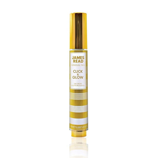 James Read Gradual Tan - Click & Glow Tan Drops 15ml, On-the-Go, Daily, Custom Tanning Booster & Extender, Easy to apply, Travel friendly, Vitamin E, Aloe Vera, Hyaluronic Acid, For all skin tones