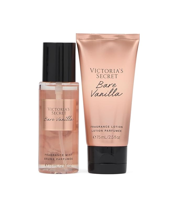 Victoria's Secret Bare Vanilla Mini Fragrance Duo Gift Set, Notes of Soft Cashmere