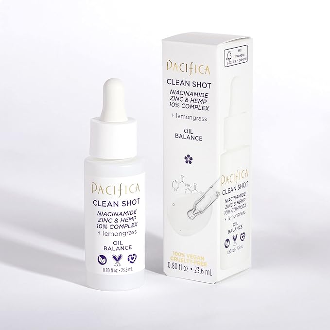 Pacifica Clean Shot Niacinamide Zinc and Hemp 10 0.8 oz