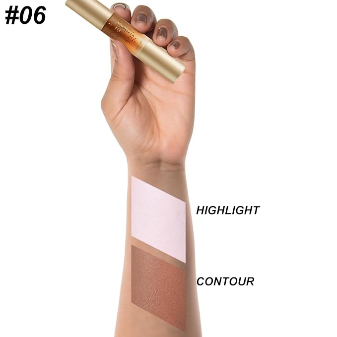 FOCALLURE 2 in 1 Cream Bronzer and Highlighter Pen,VANILLA LIGHT