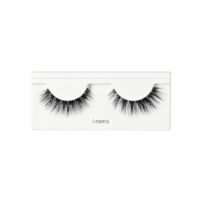 KISS Lash Couture The Muses Collection False Eyelashes - Legacy, Black, Rounded, Doe-Eyed, Refined Faux Silk, Contact Lens Friendly, Pliable Band, Comfortable, Reusable, Cruelty Free, Vegan | 1 Pair