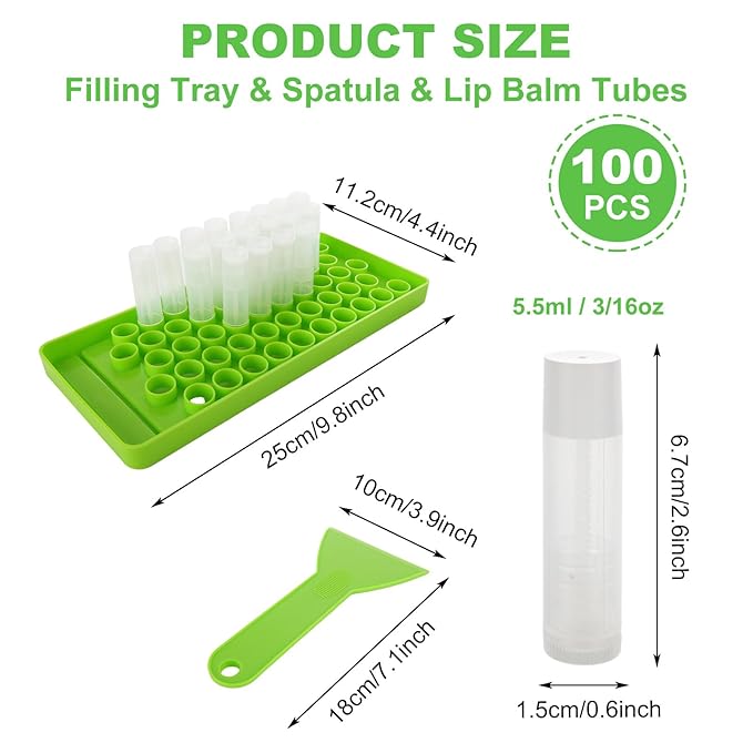 Lip Balm Tubes with Filling Tray