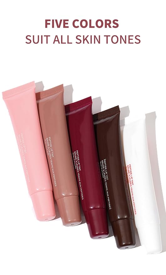 MAEPEOR Lip Glowy Balm 5 Colors Plumping Hydrating Lip Butter Balm and Nourishing Lip Care Lip Treatment Glossy Finish Non-sticky Tinted Lip Balm (05 White)