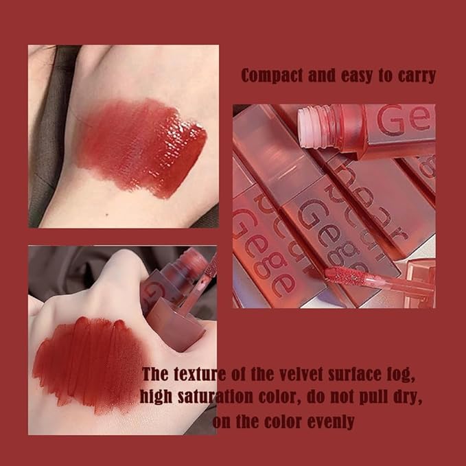 Smooth Luster Lip Glaze, Lightweight Moisturizing,High Impact Lip Color, Full Coverage Lip Makeup, Long Lasting Waterproof Moisturizer Lip Glaze (Cherry Powder)