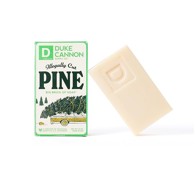 Duke Cannon Supply Co. Big Brick of Soap Bar for Men Holiday Edition - Illegally Cut Pine (Fresh Cut Pine Scent), 10 oz. (3 Pack)