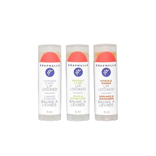Lip Locked Organic Lip Balm Trio oz