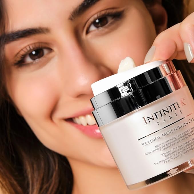 Infinitek Paris Retinol Face Moisturizer Night Cream - Premium Skin Care with Collagen & Vitamin E. Advanced Anti-Aging and Antioxidant Face Cream. Skin Vitamin Enriched Moisturizer for Radiant Skin