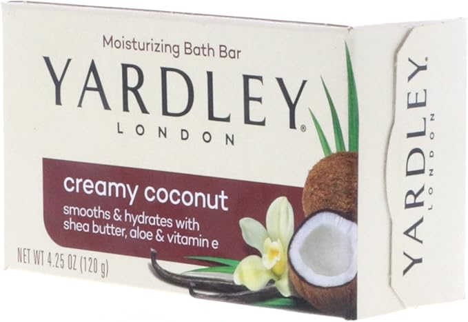 Yardley Creamy Coconut Bath Bar, 4.25 oz Pack of 8