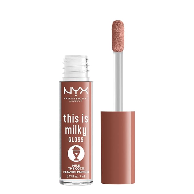 NYX PROFESSIONAL MAKEUP This Is Milky Gloss, Lip Gloss with 12 Hour Hydration, Vegan - Milk The Coco (Dark Chocolate)