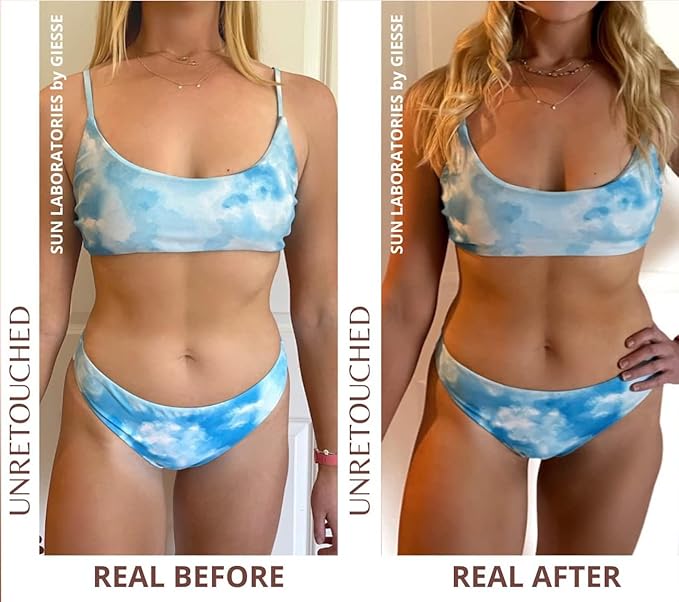 Sun Laboratories By Giesee Dark Sunsation Sunless Tanning Lotion 4 oz - Fragrance-Free, Non-Toxic, Organic Tanning Lotion, Dark Self Tanner, Natural Self Tanning Lotion for Face and Body