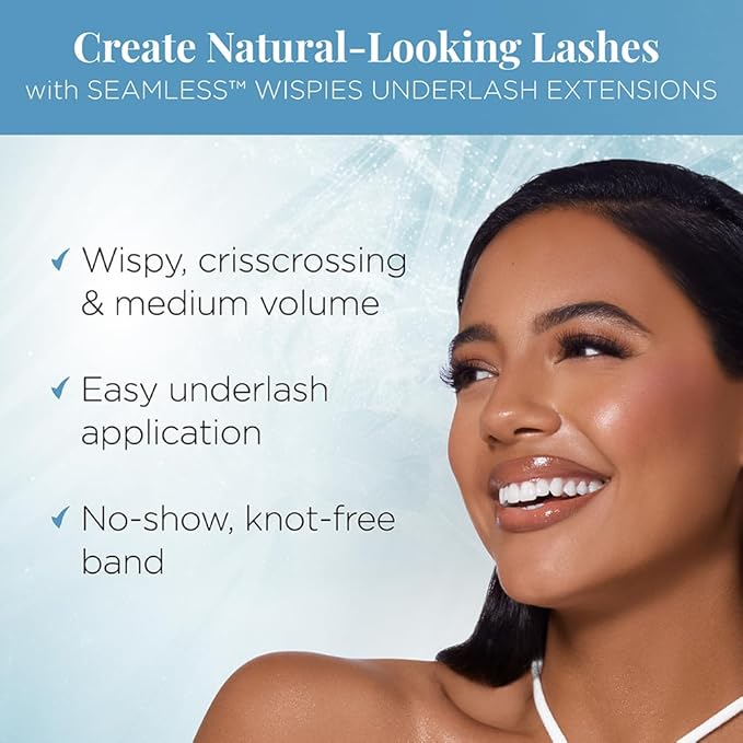 Ardell Seamless Extensions Refill Kit, Wispies, 32 Assorted Lengths, Customizable DIY Underlash Clusters for Natural Volume & Length, Knotless Design