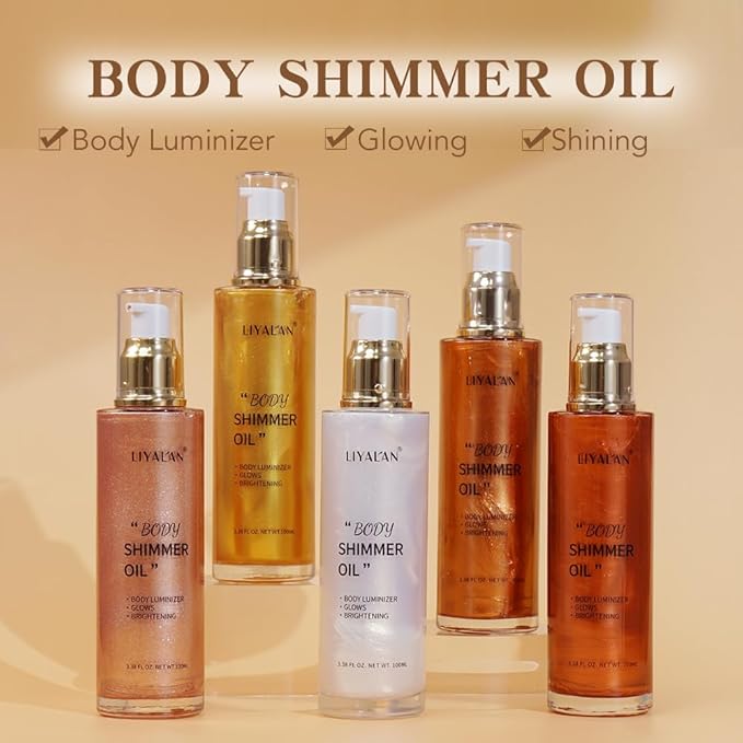 Liyalan Shimmer Body Oil Pearl White