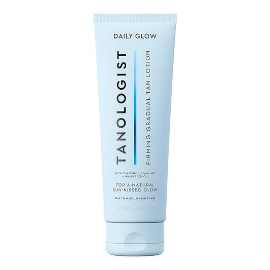 Tanologist Firming Daily Glow - Fair/Medium - Toning & Firming Gradual Tan Lotion - Natural, Sun Kissed Glow - Daily Tanning Lotion with Caffeine, Squalane & Grapeseed Oil - 8.45 fl oz