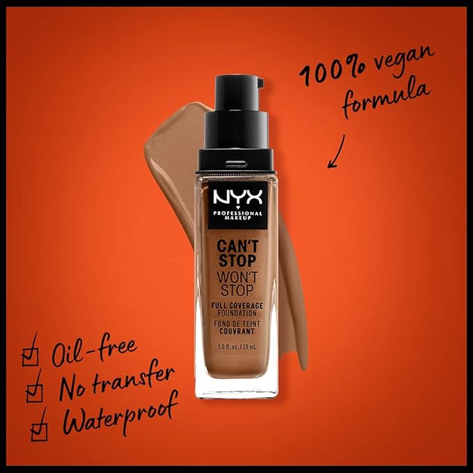 NYX PROFESSIONAL MAKEUP Can't Stop Won't Stop Foundation, Warm Caramel