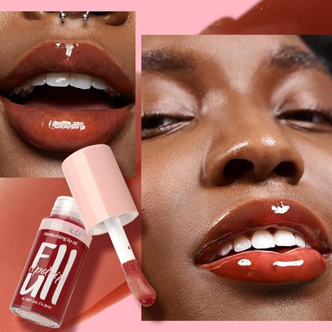 2PC Lip Glow Oil Hydrating 6 Colors, Moisturizing Glow