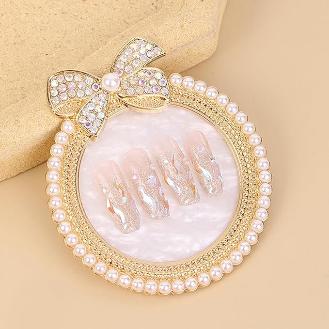 2 Pack Bow with Rhinestones Pearl Nail Art