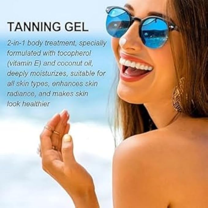 Luxury Intensive Tanning Gel, Natural Tanning Accelerator Cream Gel, Brown Tanning Gel，Tanning Gel for Sunbeds & Outdoor Sun (2 pcs)