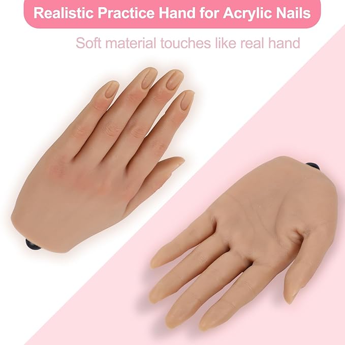 Nail practice hand for acrylic