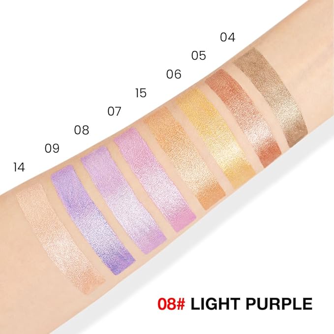 evpct Light Purple Shimmer Cream Eye Shadow Brightener Sticks Set for Eyes, Light Purple Shimmery Matte Pencil Eye shadow Applicator Stick Pen Palette Makeup Waterproof sombras en crema para ojos 08#