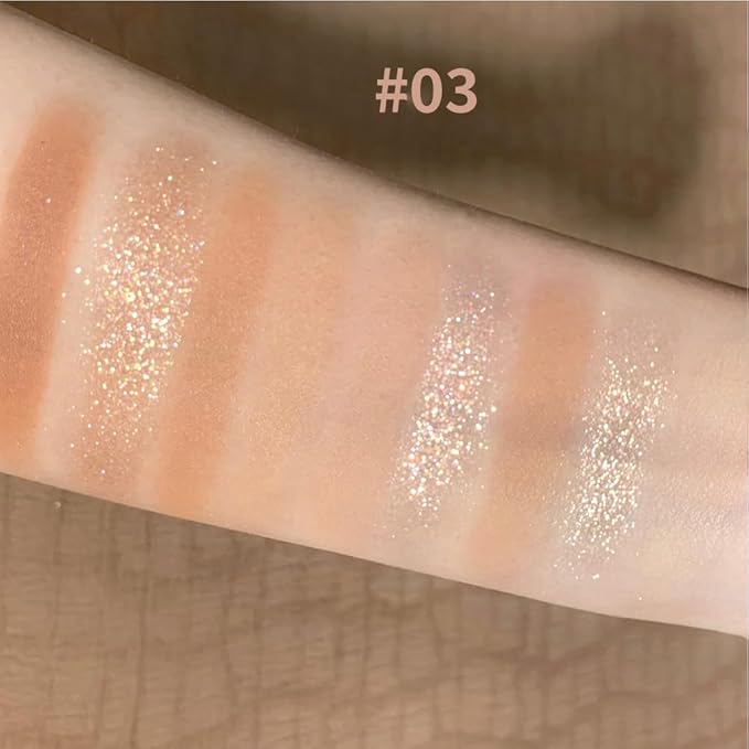 Eyeshadow Palette Makeup- 9 Colors Naked Eyeshadow Palette Matte Shimmer Korean Natural Eye Shadow palettes Highly Pigmented Naturing-Looking Long Lasting (#03)