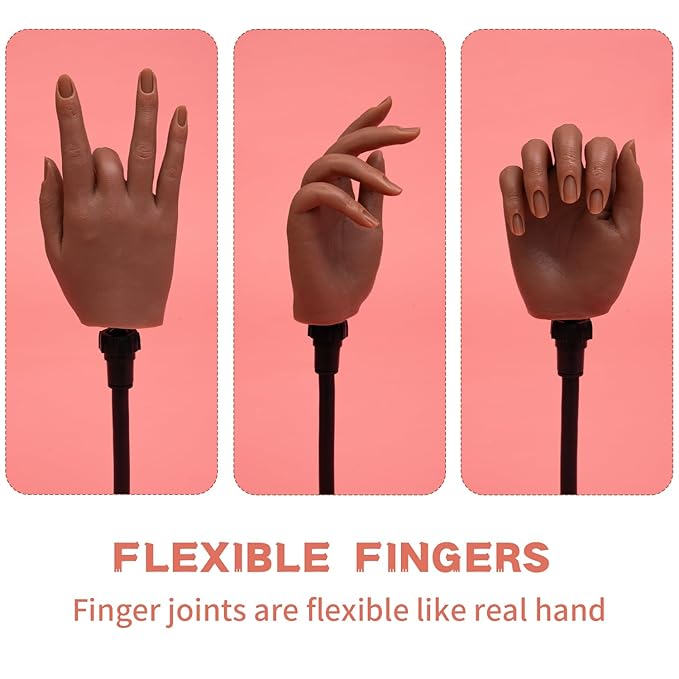 Silicone nail practice hand for