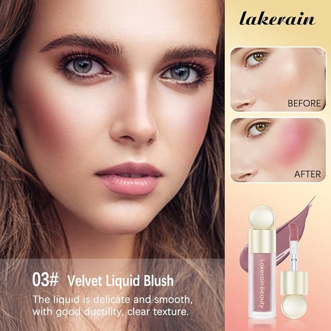 Liquid Blush For Cheeks, Soft Velvet Cream Blush Makeup (3#)