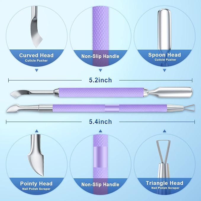 2PCS Metal Lavender/Taro Purple Cuticle