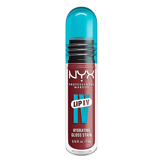 NYX PROFESSIONAL MAKEUP Lip IV Hydrating Glossy Lip Stain with 12HR Hydration - Drippin In Rose (Pink)