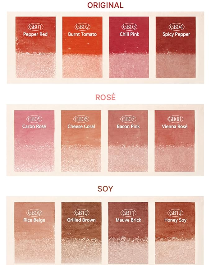 Glow Bokki Glossy Lip Tint, Korean Beauty (GB01 Pepper Red, 4.1 grams)