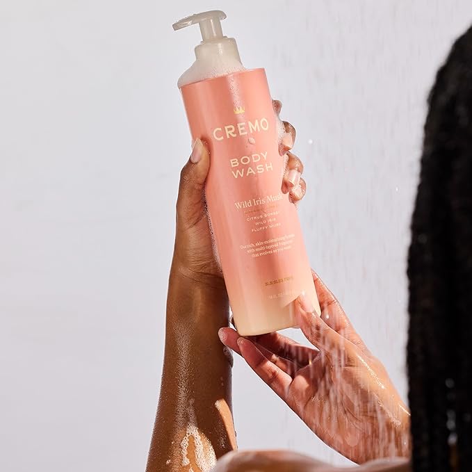Cremo Wild Iris Musk Skin Moisturizing Body Wash for Women, Notes of Citrus Sorbet, Wild Iris, and Fluffy Musk, 16 Fl Oz