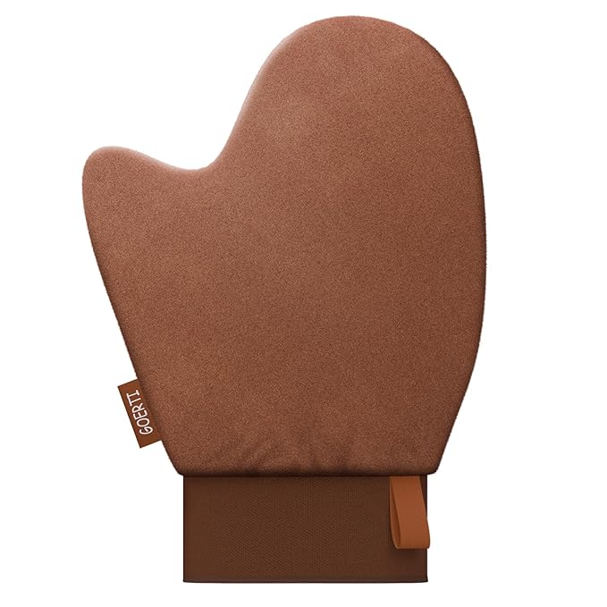 Self Tanning Mitt Applicator Elastic Wrist Self Tanner Glove with Thumb Application of Self Tanning Mousse or Body Lotion (Tan Mitt-Elastic)