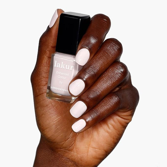 LONDONTOWN lakur Nail Polish - Chip-Resistant, Non-Toxic, Conditions & Hydrates Nails | Glossy Neutral Macaroon at Noon Creme, 0.40 fl oz