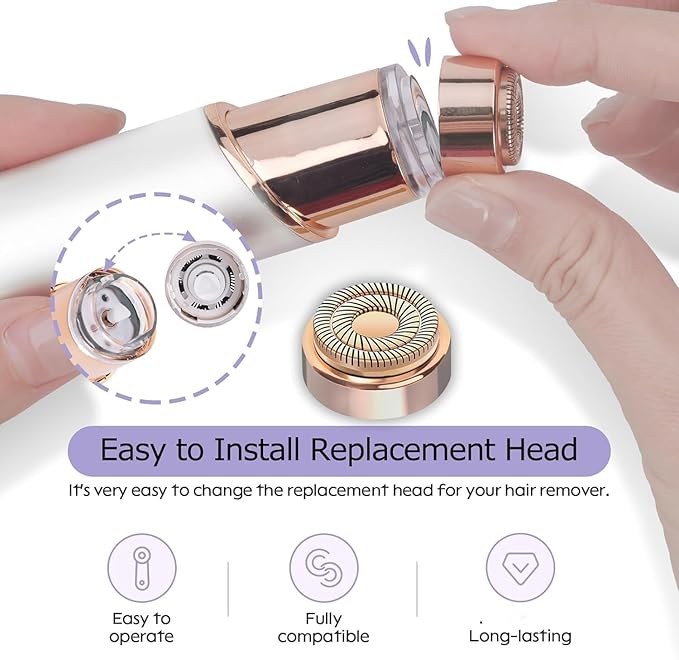 Gen 2 Replacement Heads for Flawless Facial Hair Remover, Shaver Pro Replacement Blades Heads Compatible with Finishing Touch Flawless Hair Removal for Woman Face,As Seen on TV.(6 Pack)