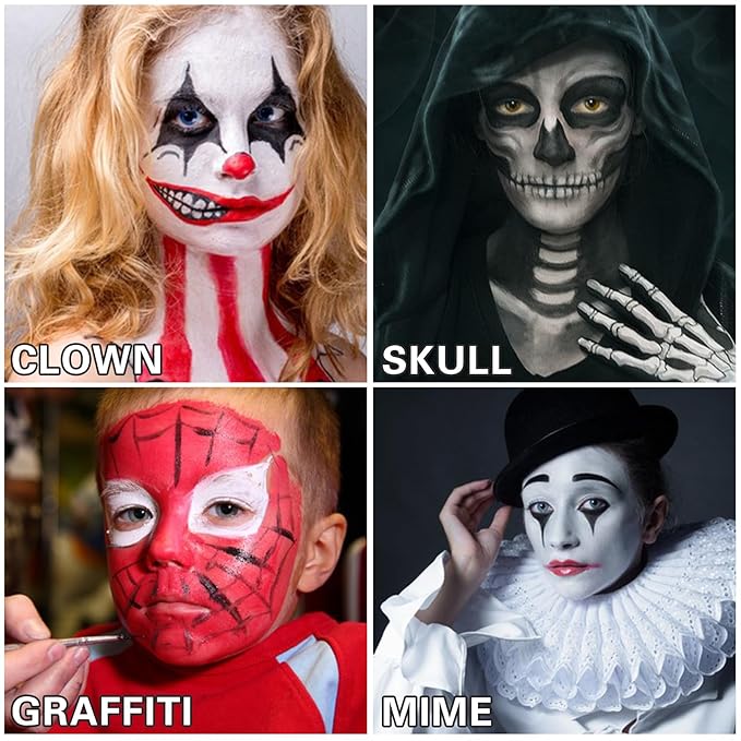 3 PCS Black White Red Face Body Paint