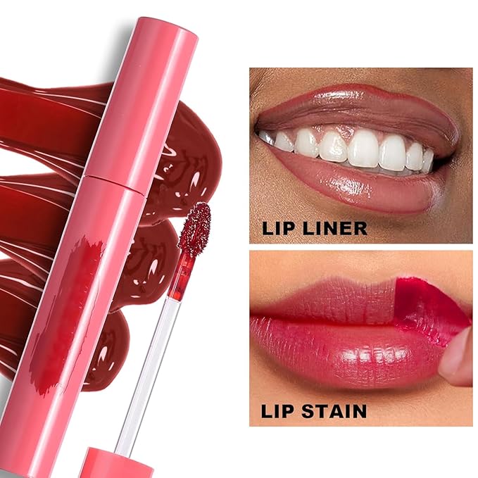 Peel Off Lip Tint, Wipe-On Colour Liquid Lipsticks, Tattoo Lip Glaze, Matte High Pigment Long Wear Waterproof Lip Contour Stain Non Smudge Transfer Proof Tear-off Lip Gross (#03, 0.12 floz)