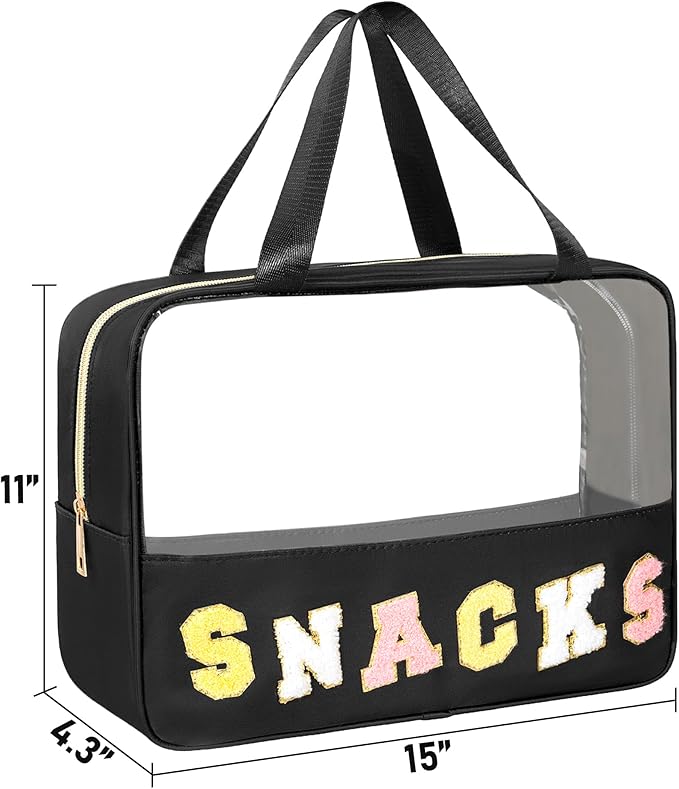 Chenille letter snacks bag zipper