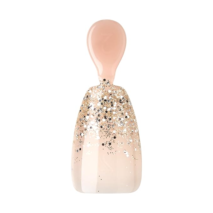 KISS Salon X-tend, Press-On Nails, Nail Glue Included, 'Satellite', Light Silver, Short Size, Coffin Shape, 30 Nails, 5Ml Led Soft Gel Adhesive, 1 Manicure Stick, 1 New Mini File, New Prep Pad